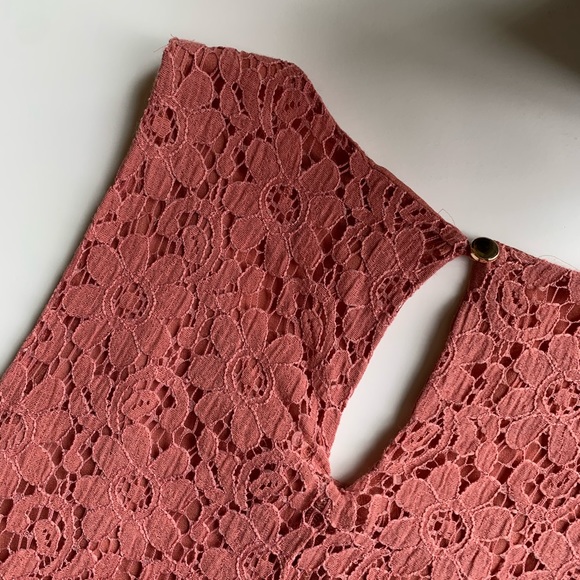 Annabella Pink Sleeveless Lace Overlay Mini Dress - Picture 7 of 8